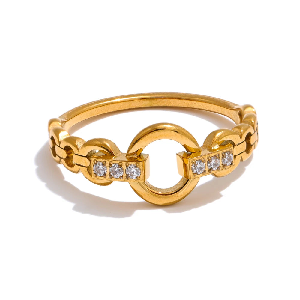 Bellartini Gold 678 High Quality Setting Link Finger Ring Exquisite Stylish