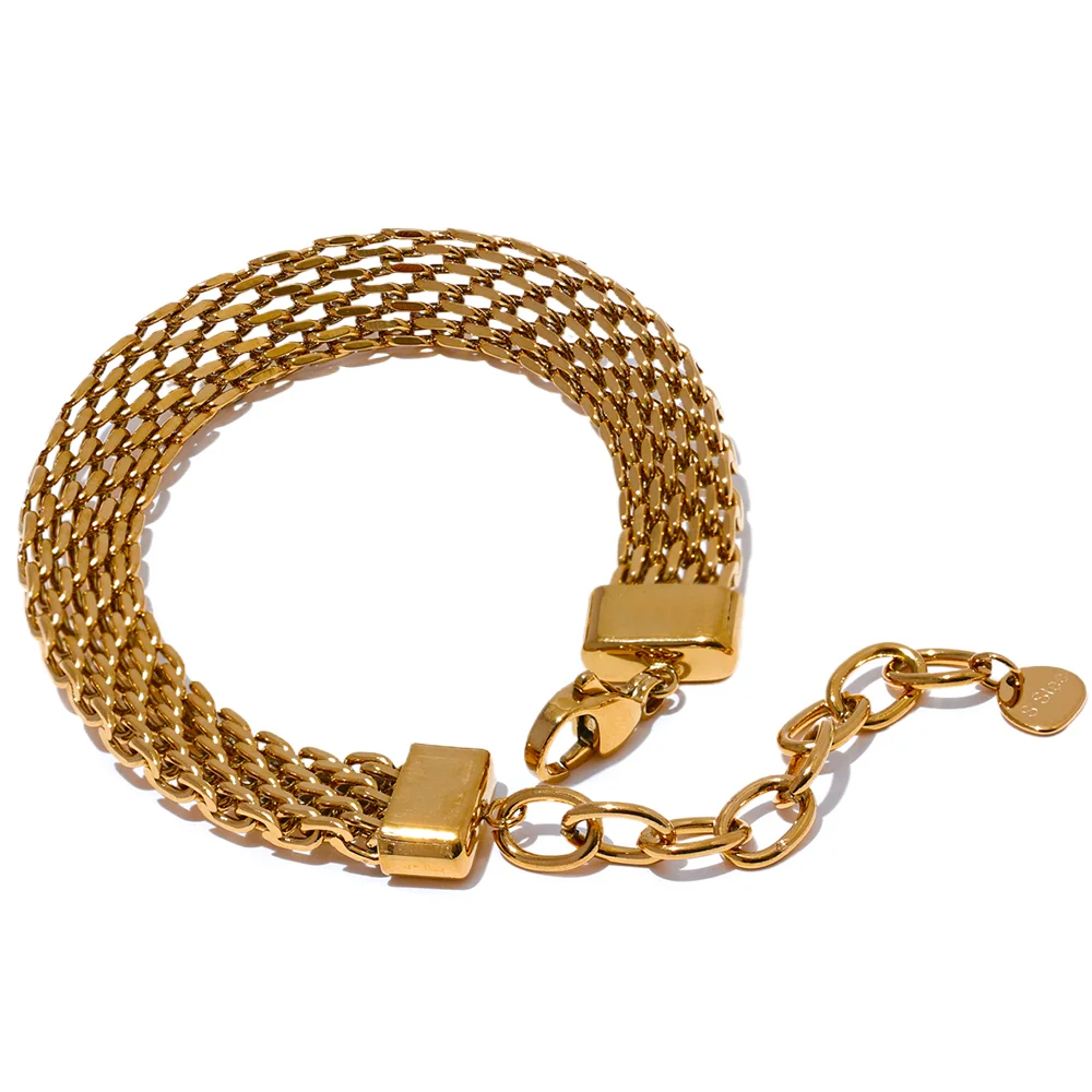 Bellartini 18k Gold Wide Cuban Chain Bracelet WP