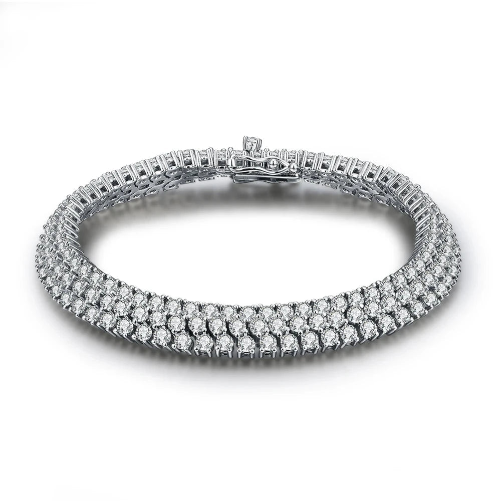 Bellartini White Gold 925 Silver 2.5mm Moissanite Bracelet