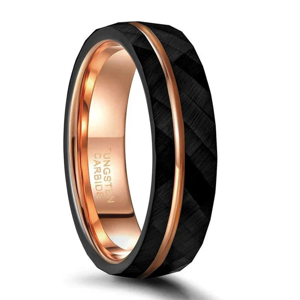 Bellartini Venice Gold Black Tungsten Ring for Men
