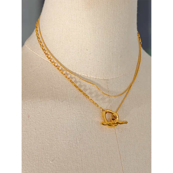 Bellartini Gold Double Layered Overlay Necklace WP