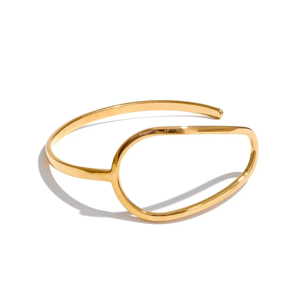 Bellartini Gold Minimalist Hollow Cuff Open Bracelet WP