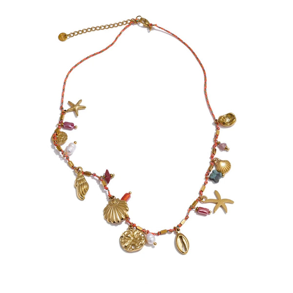 Bellartini Gold Handmade Rope Shell Star Pendant Necklace WP