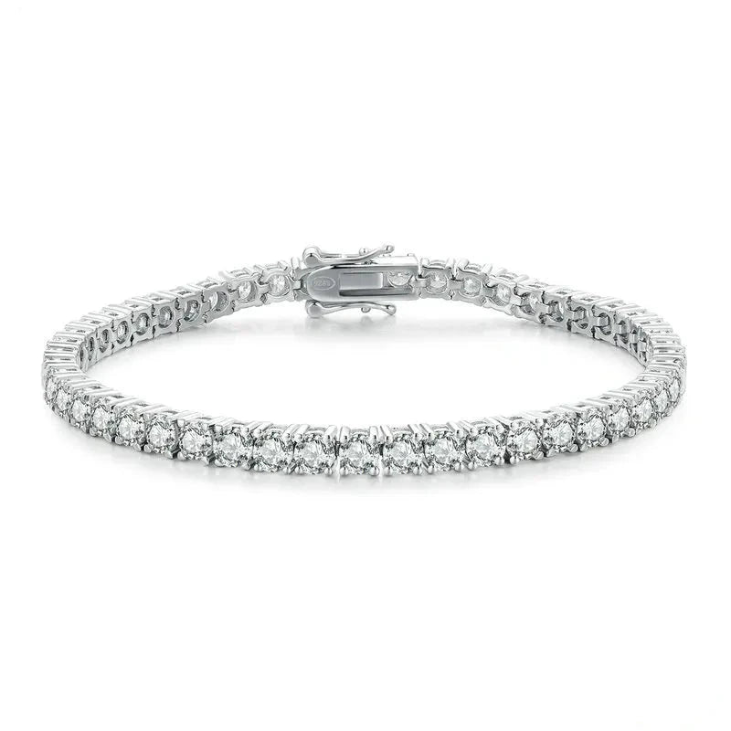 Bellartini Moissanite Bracelet 925 Sterling Silver Diamond Classic Platinum