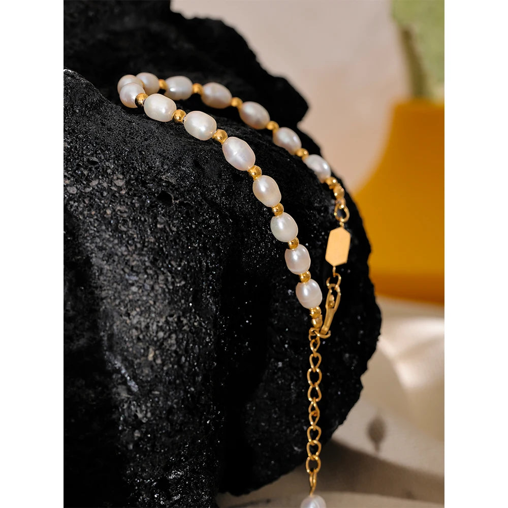 Bellartini Gold Natural Freshwater Pearls Handmade Bracelet WP