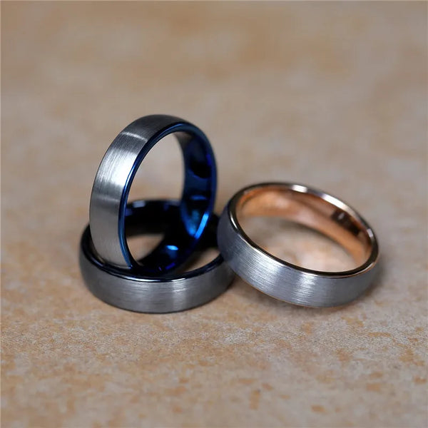 Bellartini Trieste Silver and Black Tungsten Ring for Men
