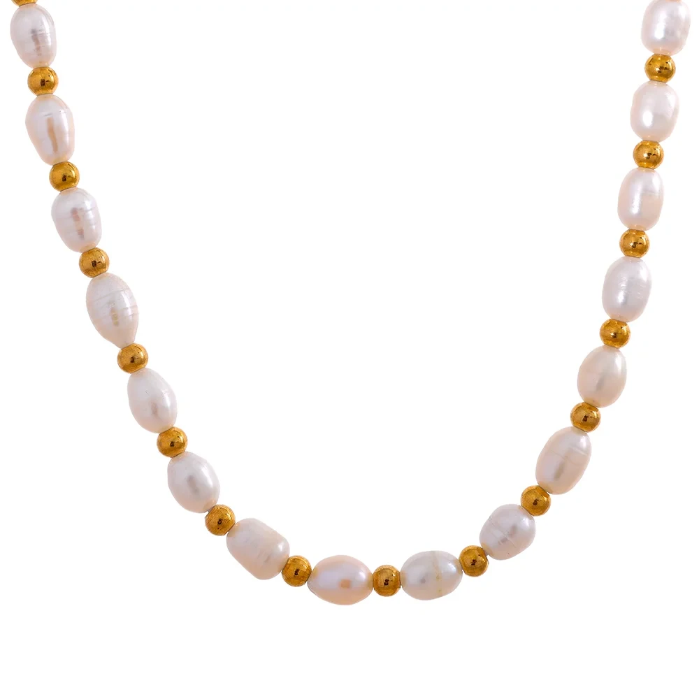 Bellartini Gold Natural Freshwater Pearls Beads Necklace WP