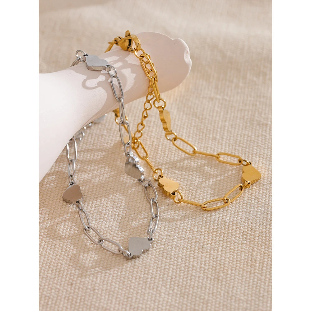 Bellartini Gold Fashion Heart Handmade Chain Bracelet WP