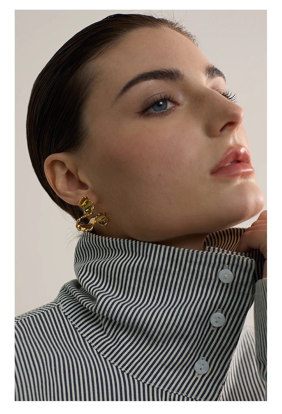 Bellartini Milan Gold Geometric Stud Earrings Stylish Unique Design WP