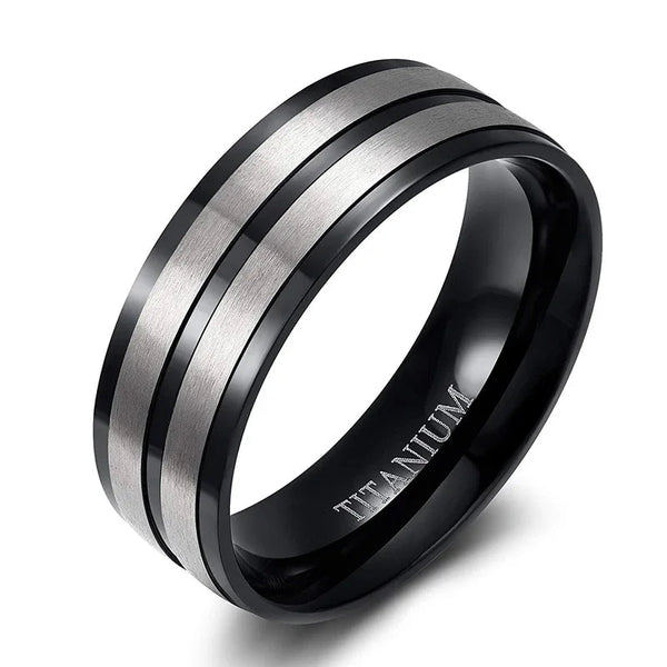 Bellartini Trento Black Titanium Ring for Men