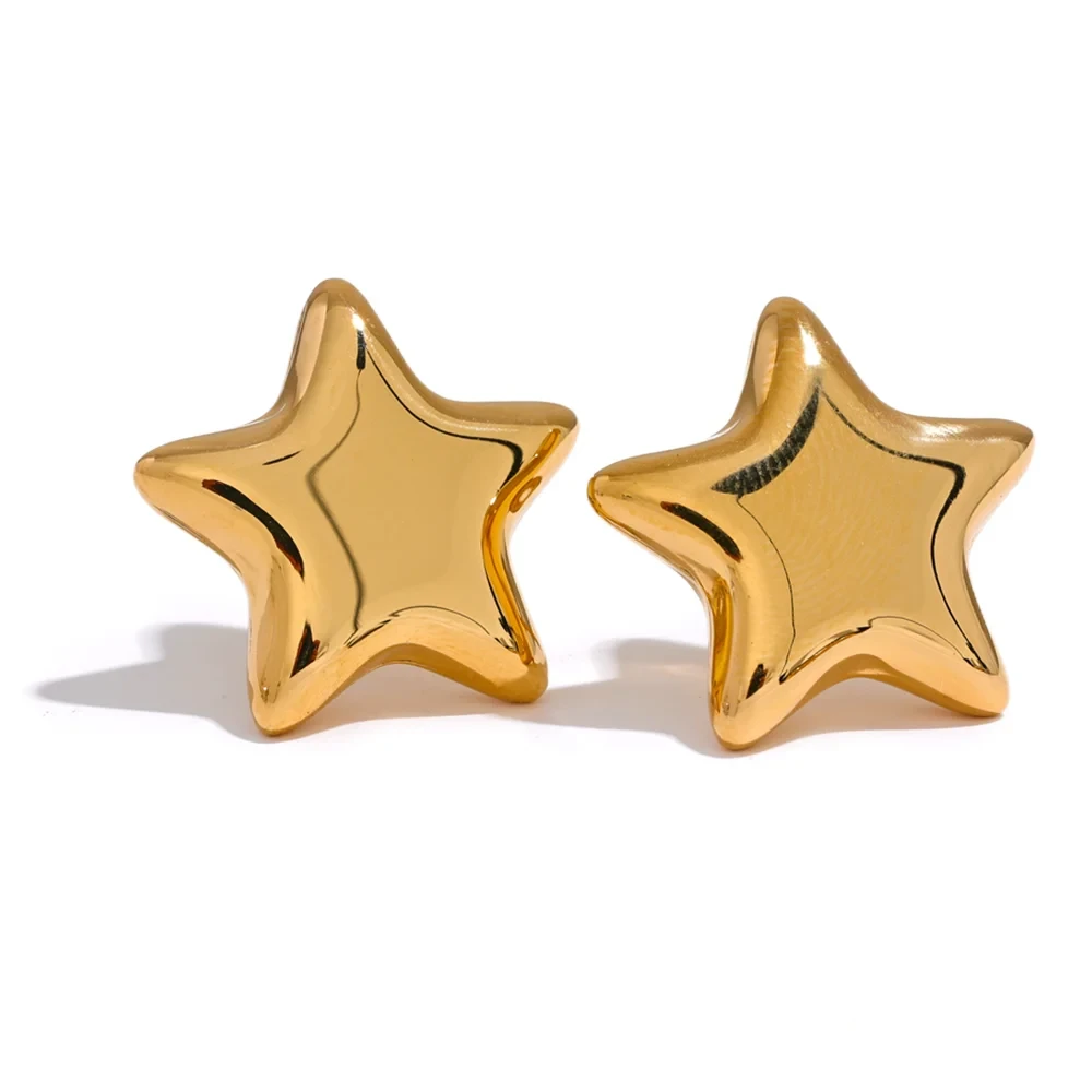 Bellartini 18k Gold Trendy Star Small Stud Earrings Venice