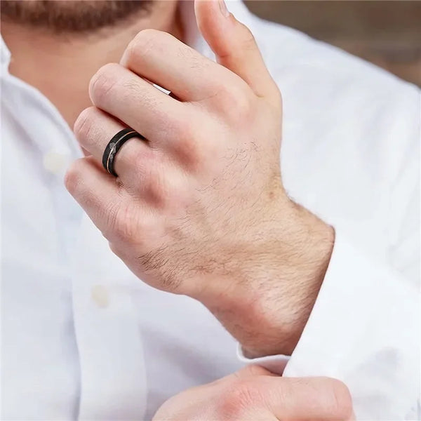 Bellartini Venice Gold Black Tungsten Ring for Men
