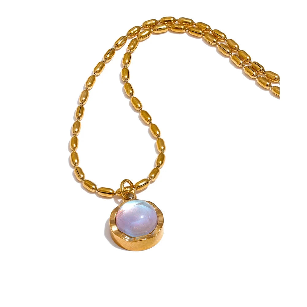 Bellartini Gold Exquisite Moonlight Stone Drop Necklace WP