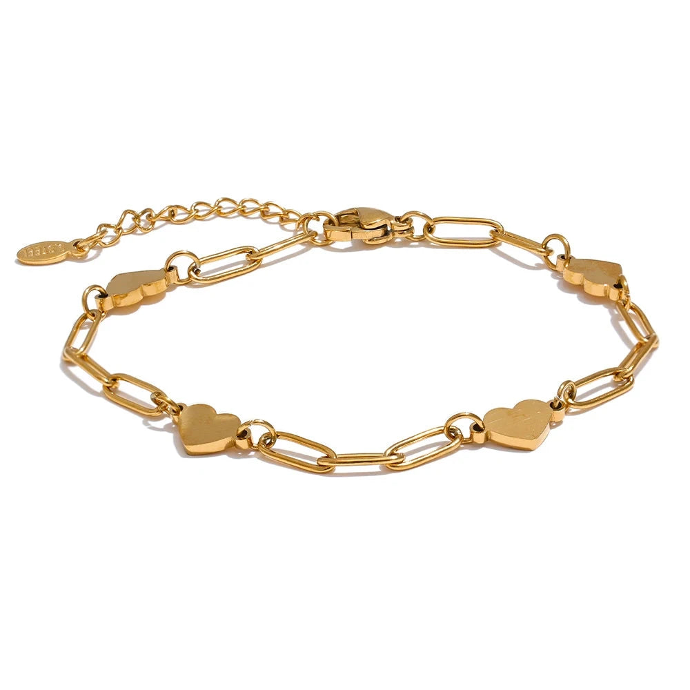 Bellartini Gold Fashion Heart Handmade Chain Bracelet WP