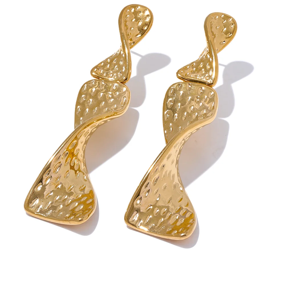 Bellartini Florence Gold Geometric Drop Earrings Fashion Statement WP