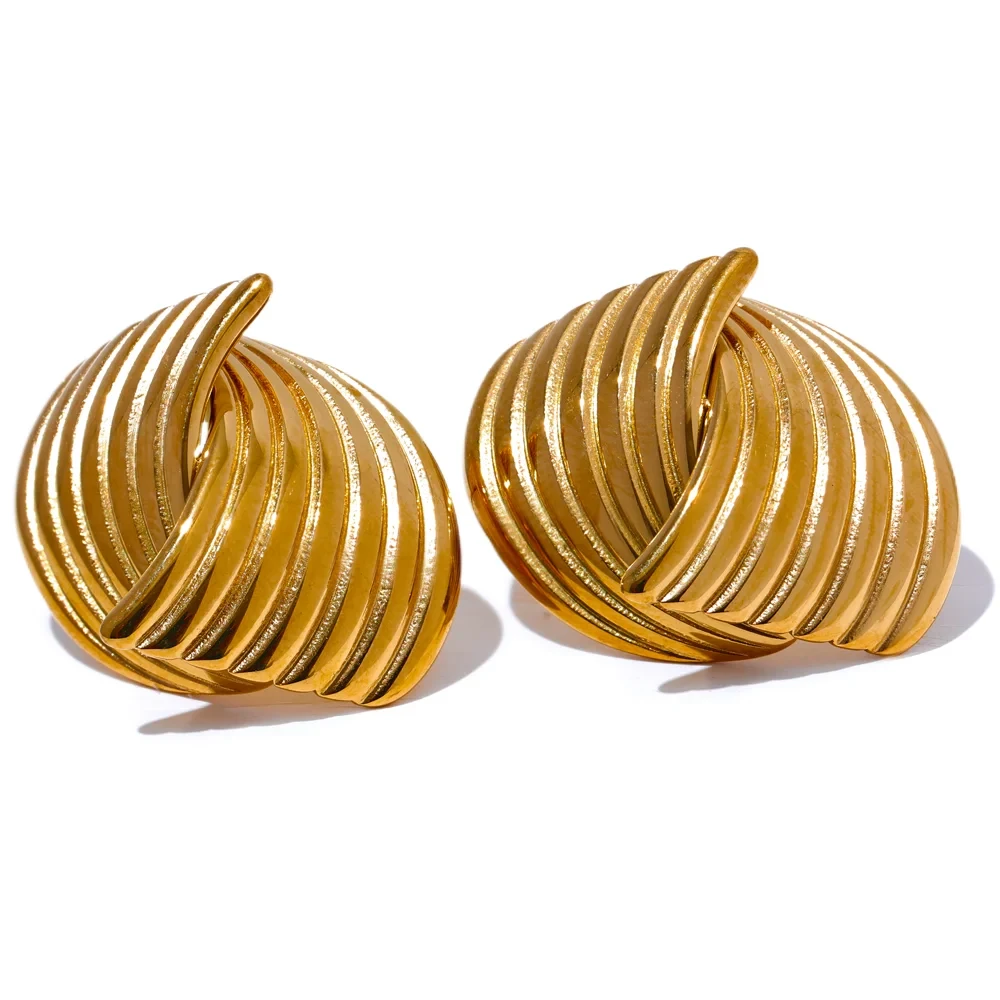 Bellartini 18k Gold Geometric Unusual Stud Earrings