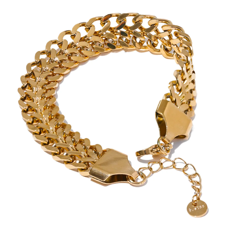 Bellartini 18k Gold Chain Wide Bracelet WP Venice