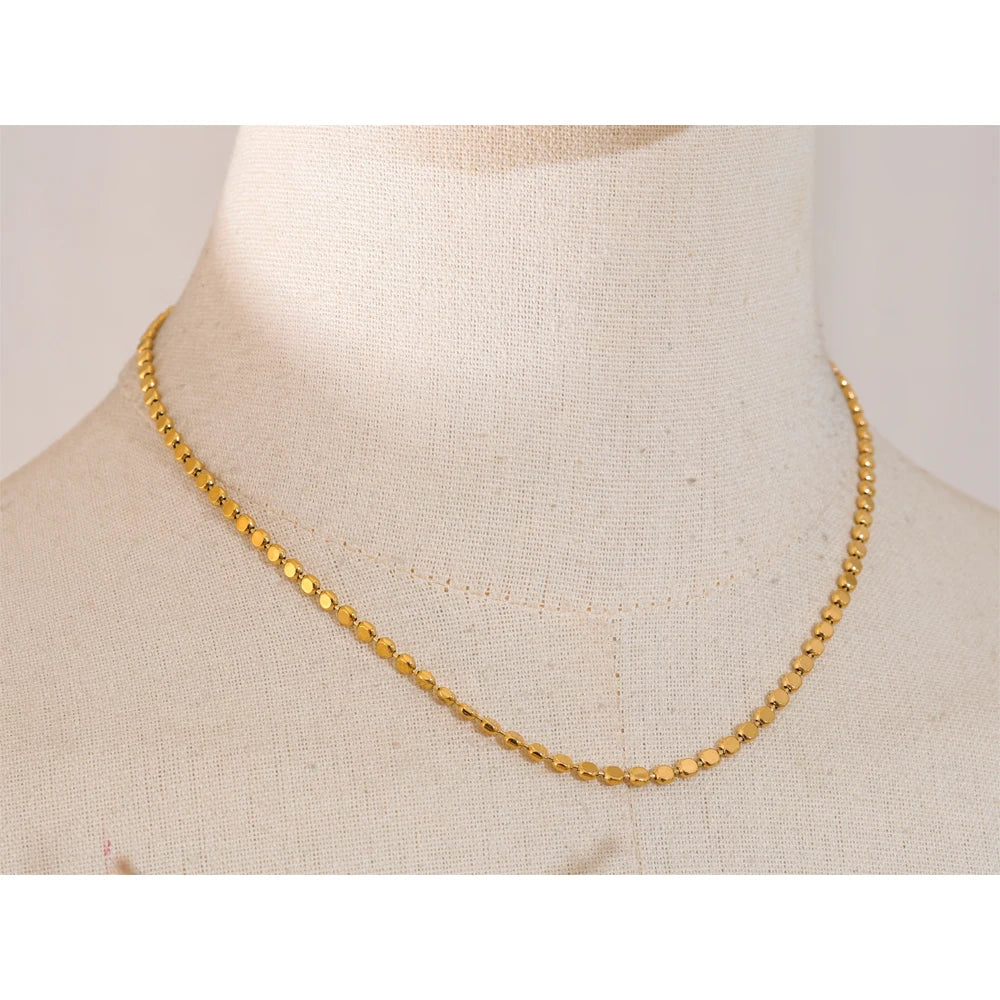 Bellartini 18k Gold Exquisite Square Chain Collar Necklace