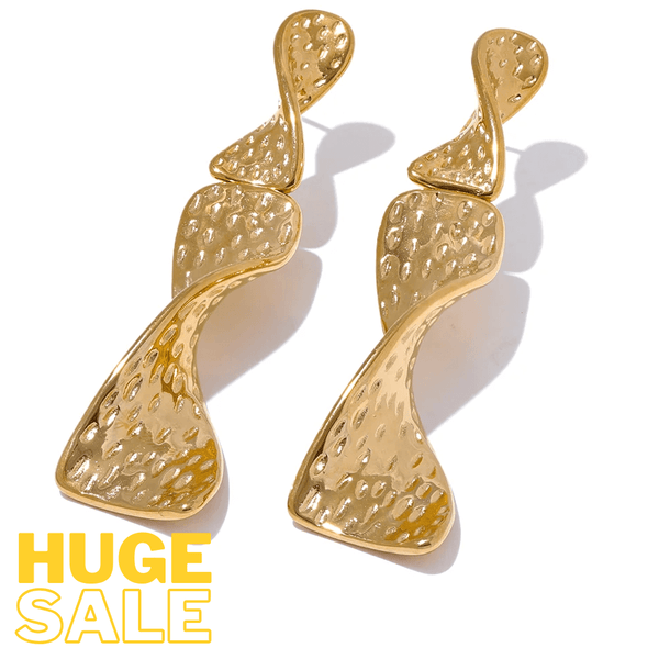 Bellartini Florence Gold Geometric Drop Earrings Fashion Statement WP