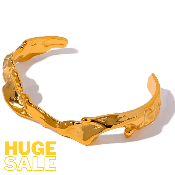 Bellartini 18k Gold Irregular Geometric Open Cuff Bracelet WP Venice