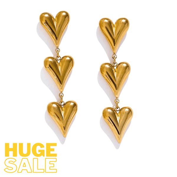Bellartini Gold Fashion Heart Drop Dangle Earrings