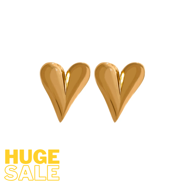 Bellartini Gold Chic Heart Huggie Hoop Earrings Charm
