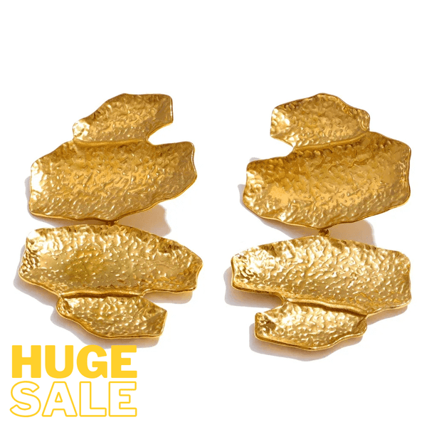 Bellartini Palermo Geometric Drop Big Earrings 18K Gold